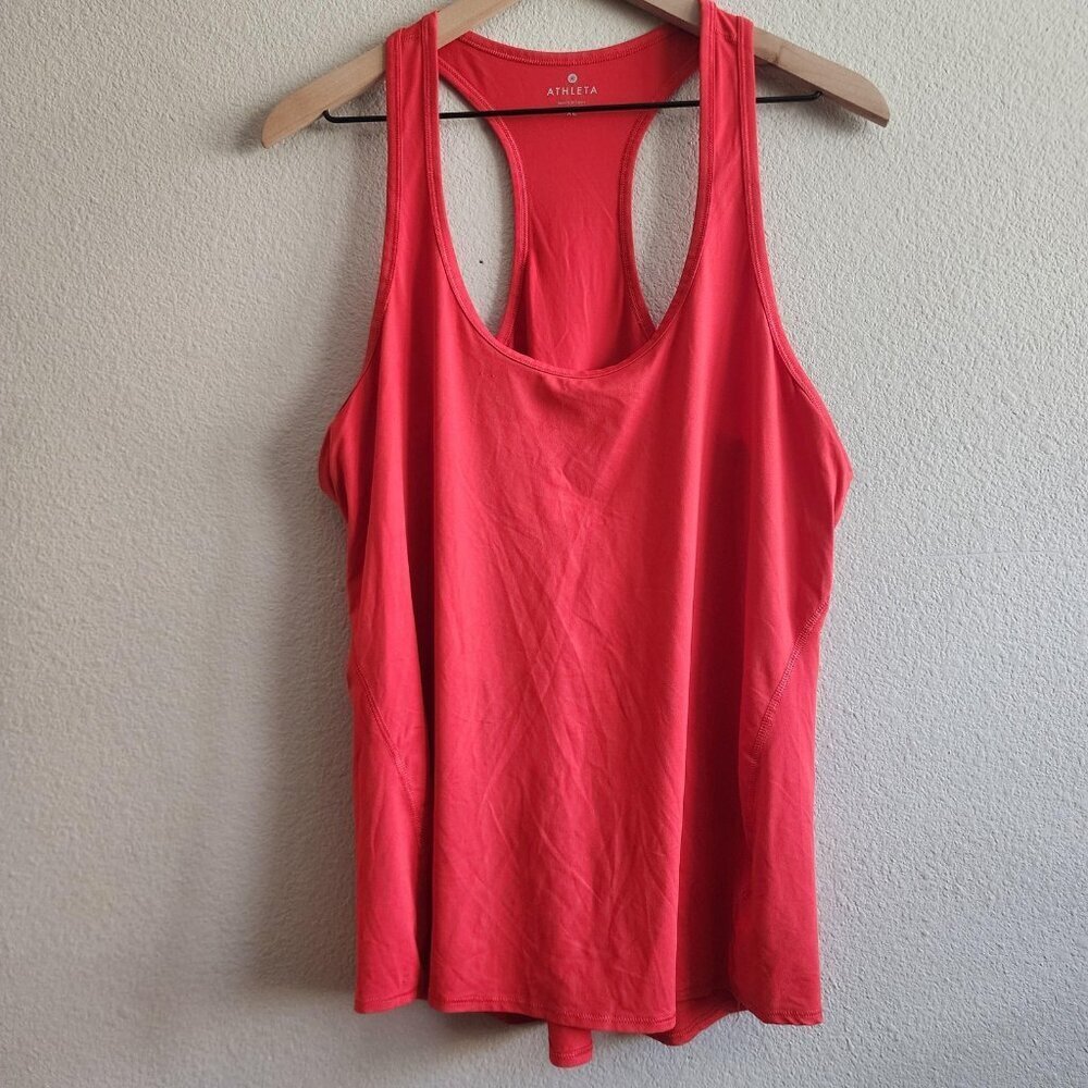 Athleta Tank Top Womens XL Red Sleeveless Racerback Performance Lightweight Gym